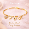 Elunora Golden Heart Story Bracelet